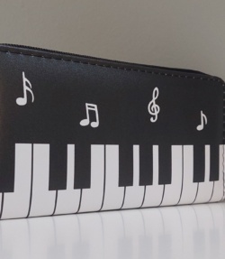 Portafoglio Nero con Tasti del Pianoforte