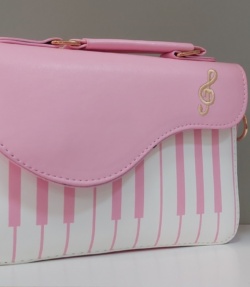 Borsetta Rosa Con Stampa Pianoforte